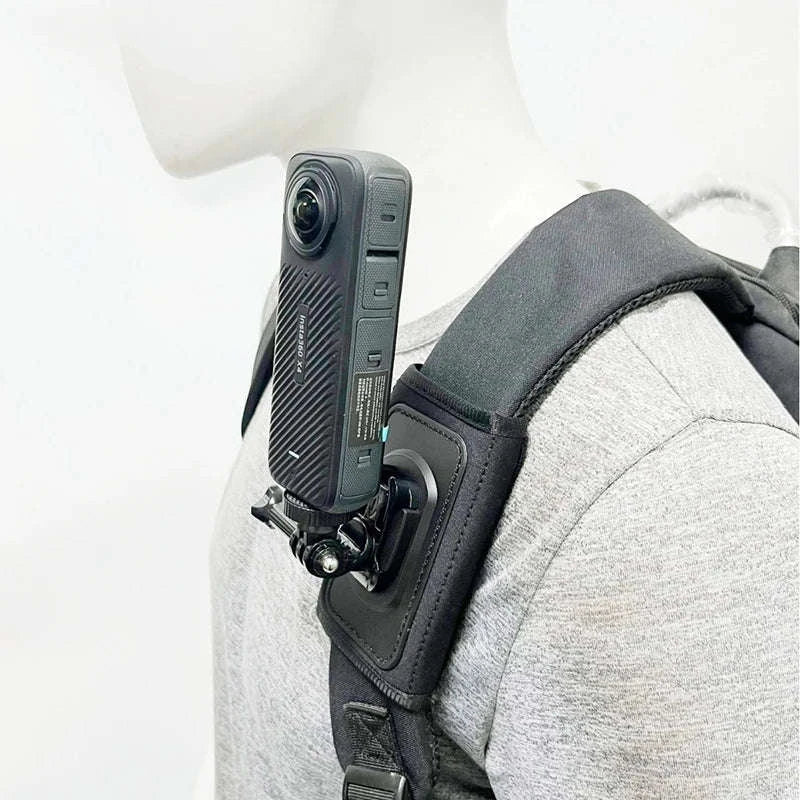 Backpack Mount Support for GoPro and Action Cameras-black color