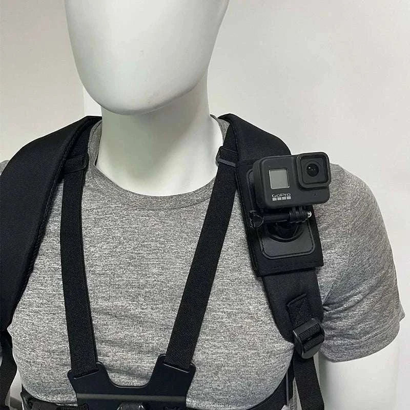 Backpack Mount Support for GoPro and Action Cameras-black color