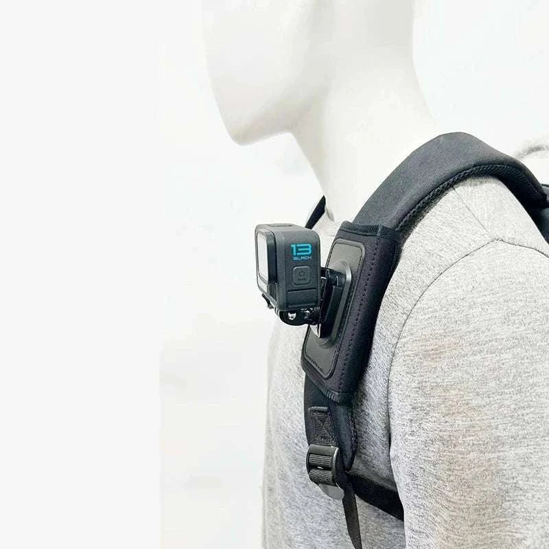 Backpack Mount Support for GoPro and Action Cameras-black color