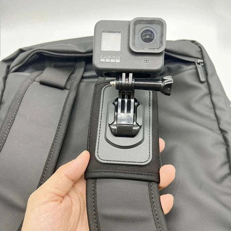 Backpack Mount Support for GoPro and Action Cameras-black color