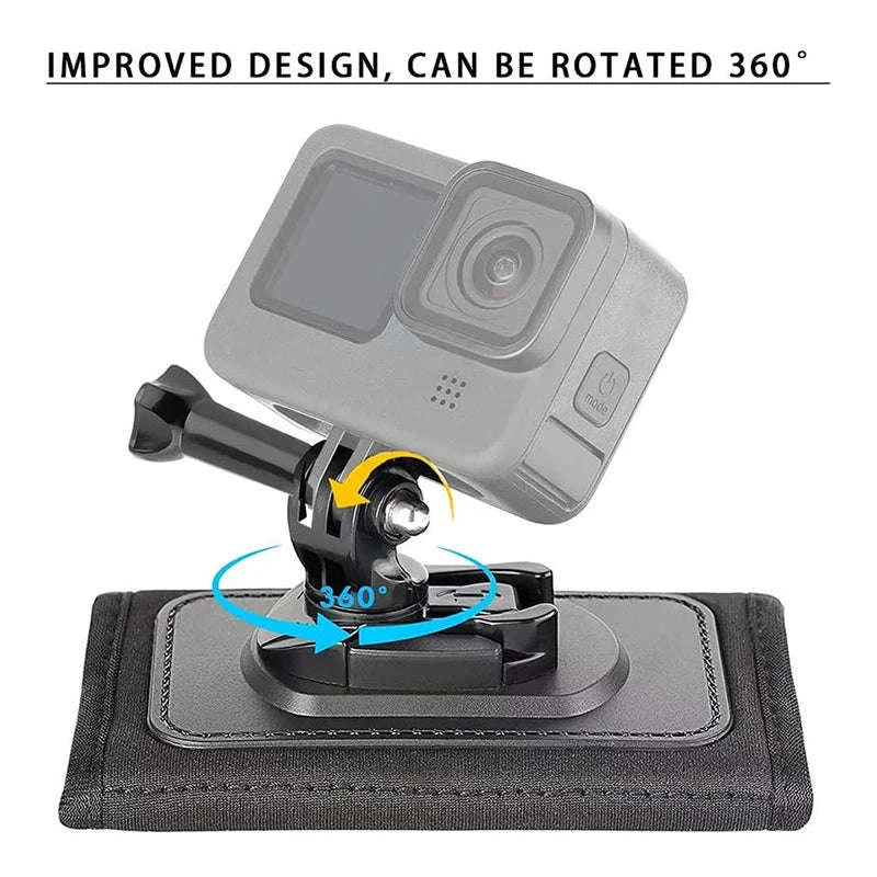Backpack Mount Support for GoPro and Action Cameras-black color