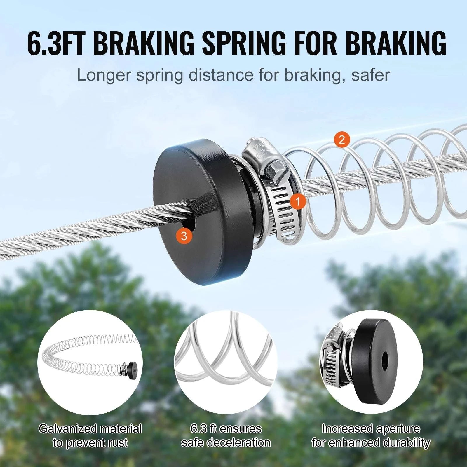 Backyard Zipline Kit 60–120FT with Safety Seat & Harness System-120ft / spain