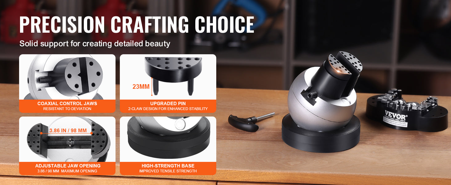 10kg Engraving Ball Vise with 34 Attachments for Jewelry Setting