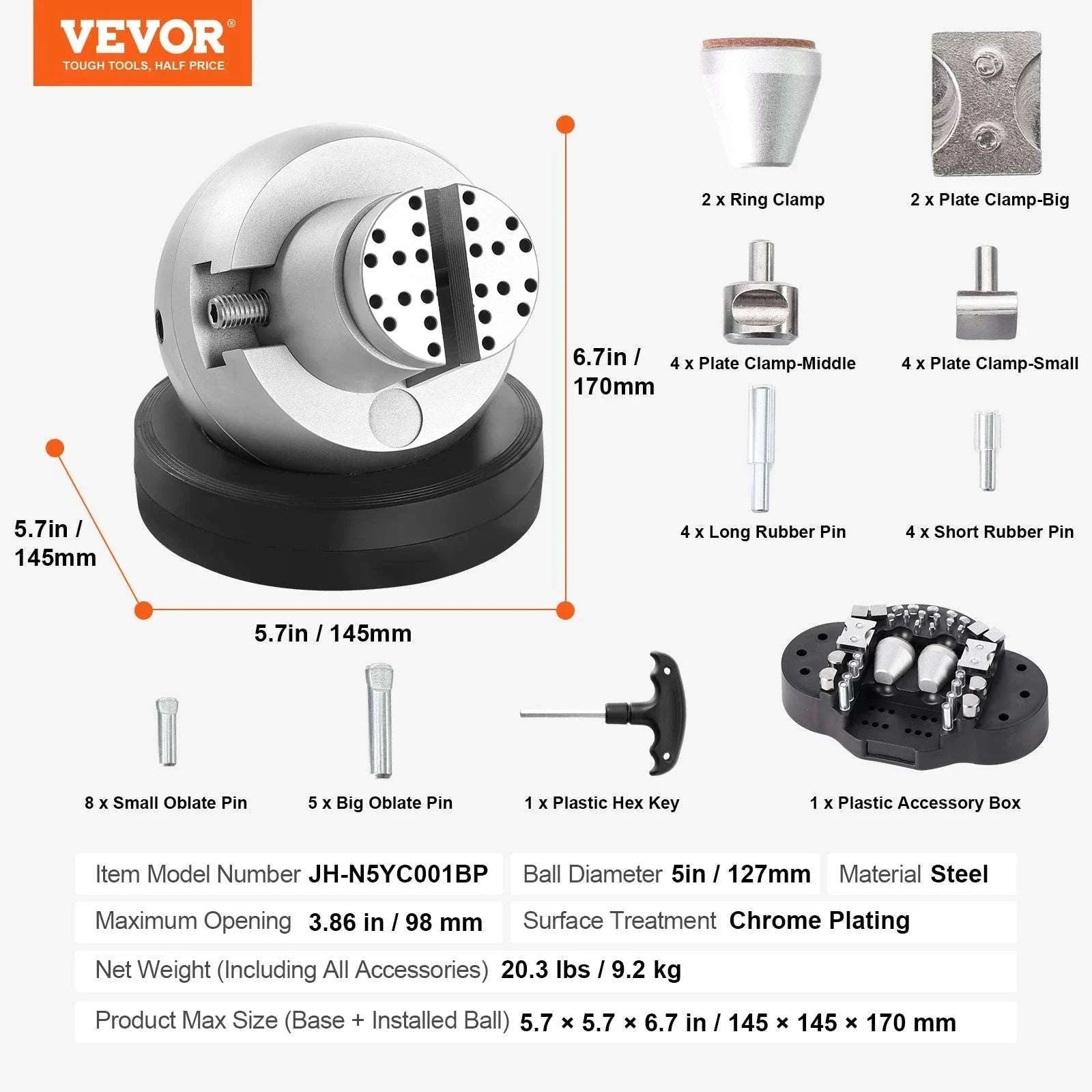 Ball Vise Engraving Block with 360° Rotation for Jewelry Work-3in 70PCs / United States