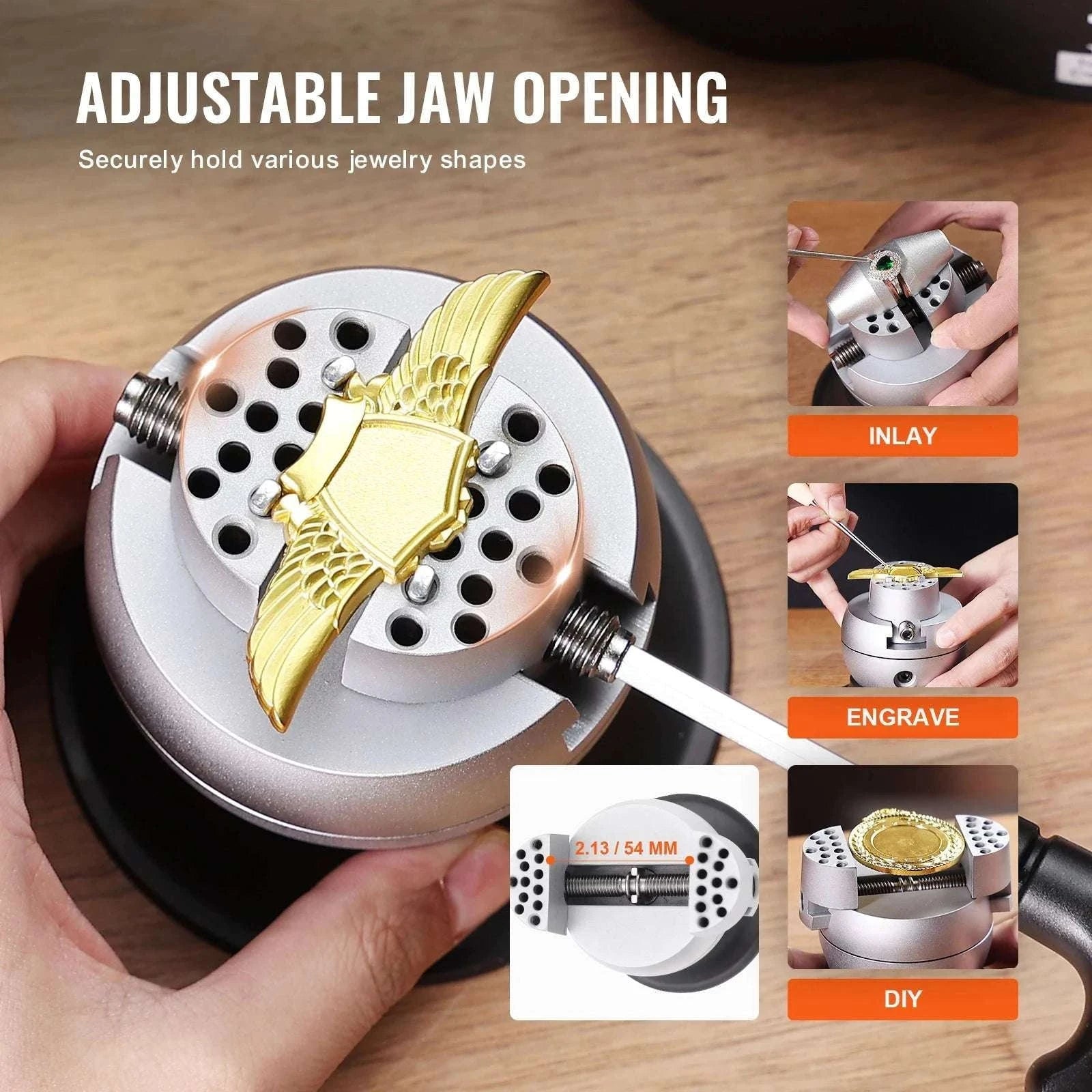 Ball Vise Engraving Block with 360° Rotation for Jewelry Work-3in 70PCs / United States