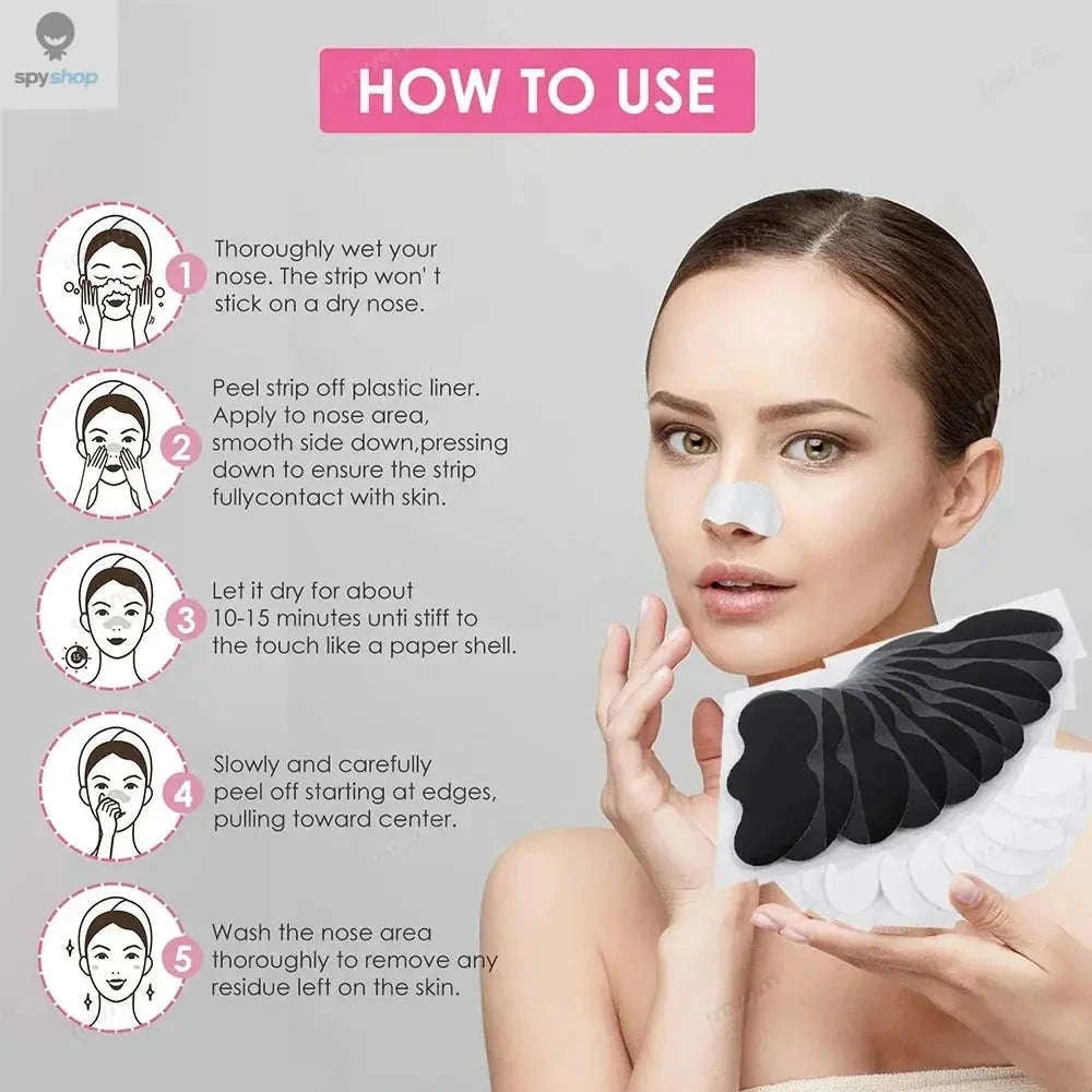 Bamboo Charcoal Blackhead Nose Strips – Deep Pore Cleansing for Clearer Skin-10pcs