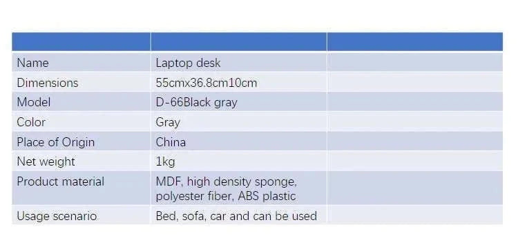 Bamboo Laptop Desk with Mouse Pad & Anti-Slip Grooves-D-66 COFFEE