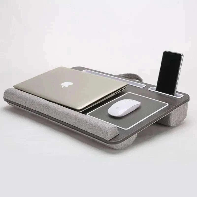 Bamboo Laptop Desk with Mouse Pad & Anti-Slip Grooves-D-66 COFFEE