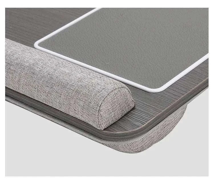 Bamboo Laptop Desk with Mouse Pad & Anti-Slip Grooves-D-66 COFFEE