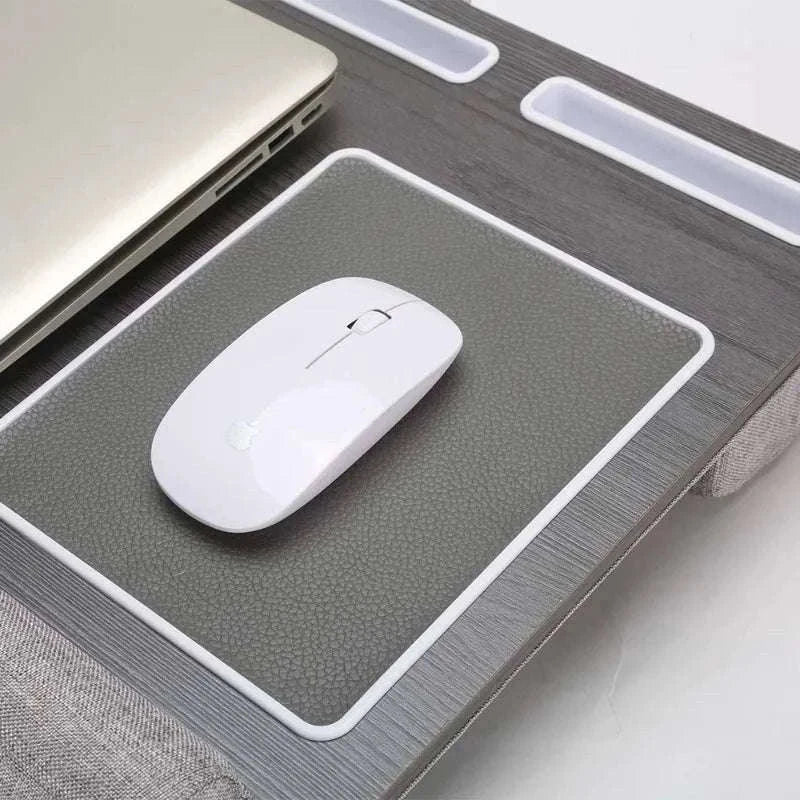 Bamboo Laptop Desk with Mouse Pad & Anti-Slip Grooves-D-66 COFFEE
