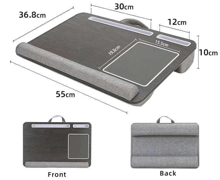 Bamboo Laptop Desk with Mouse Pad & Anti-Slip Grooves-D-66 COFFEE