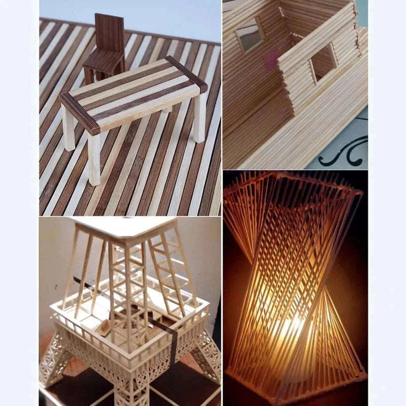 Bamboo Wood Model Material Set for DIY Crafting-5x5x200 SW84585-05