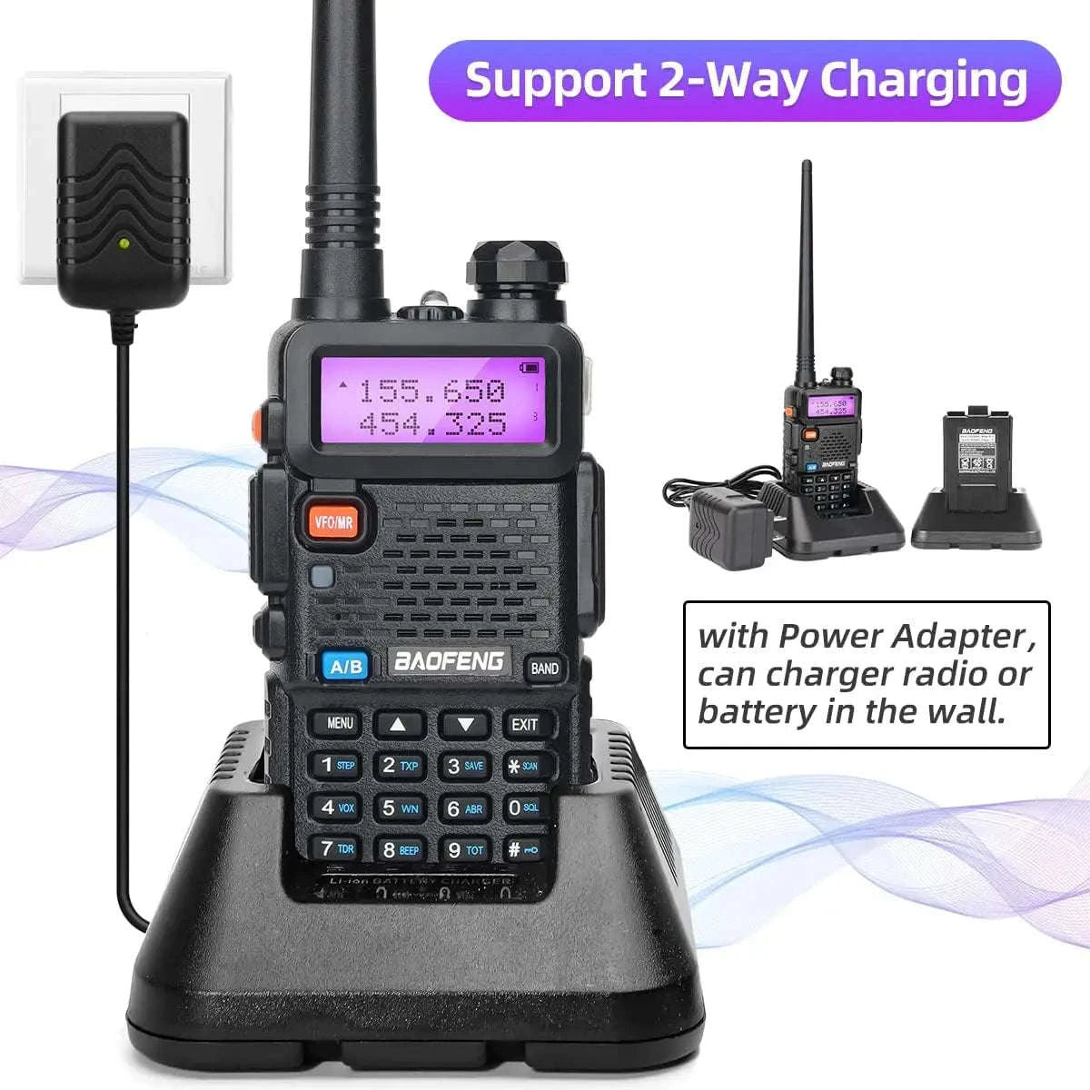 BaoFeng UV-5R 8W Walkie Talkie-2X 8W-H-771-MIC-C / US