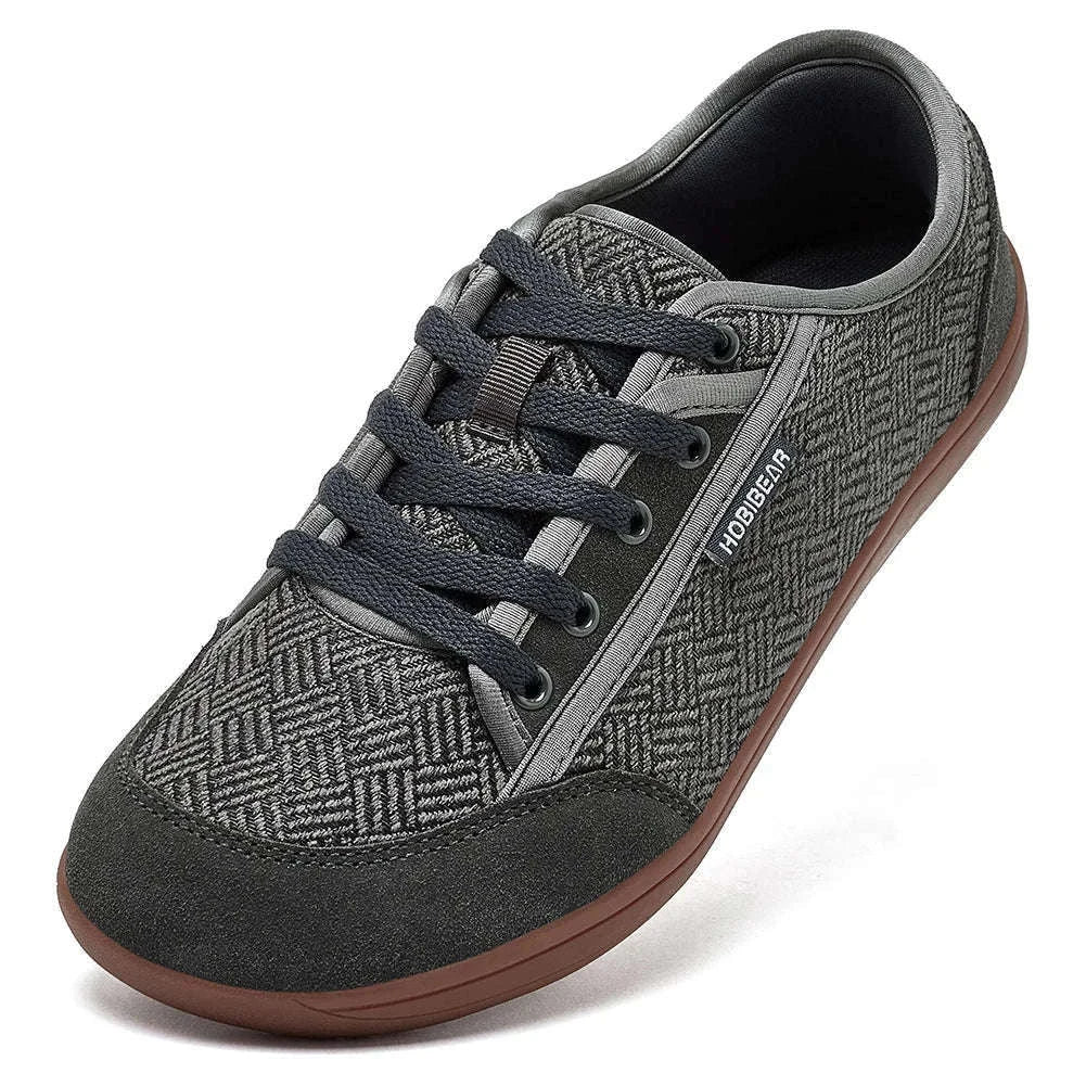 Barefoot Shoes Wide Toe Zero Drop Casual Sneakers-Gray / 41