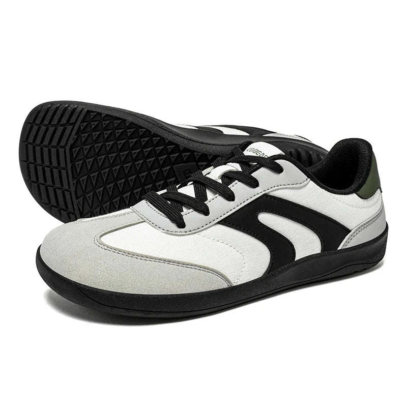 Barefoot Wide Toe Sneakers Unisex Zero Drop Minimalist Canvas Shoes-Black / 38