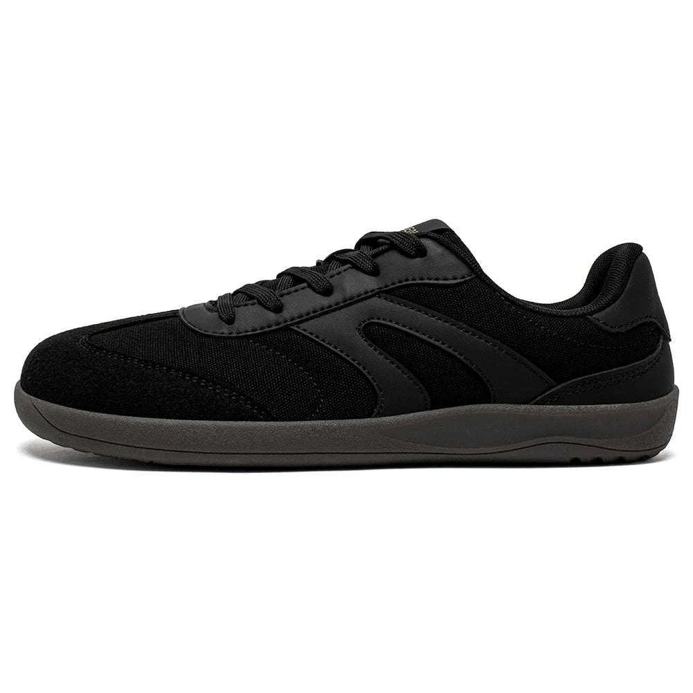 Barefoot Wide Toe Sneakers Unisex Zero Drop Minimalist Canvas Shoes-Black / 38