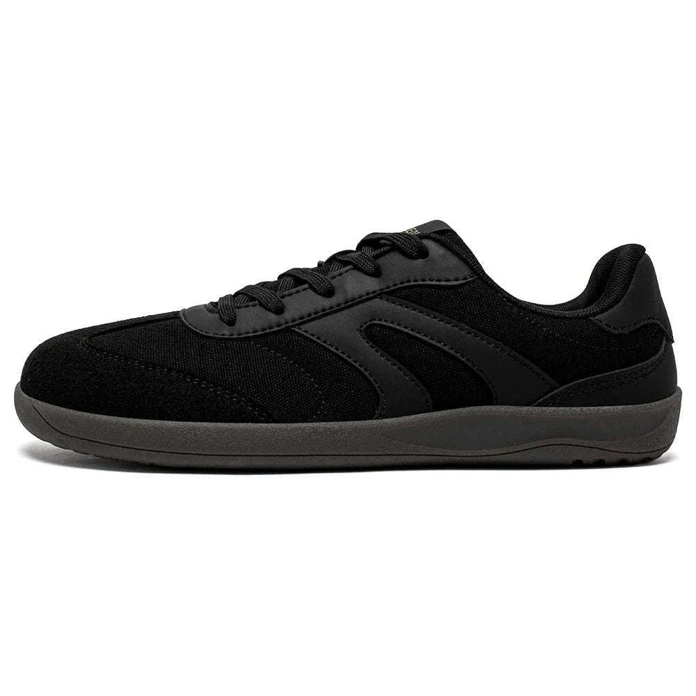 Barefoot Wide Toe Sneakers Unisex Zero Drop Minimalist Canvas Shoes-Black / 38