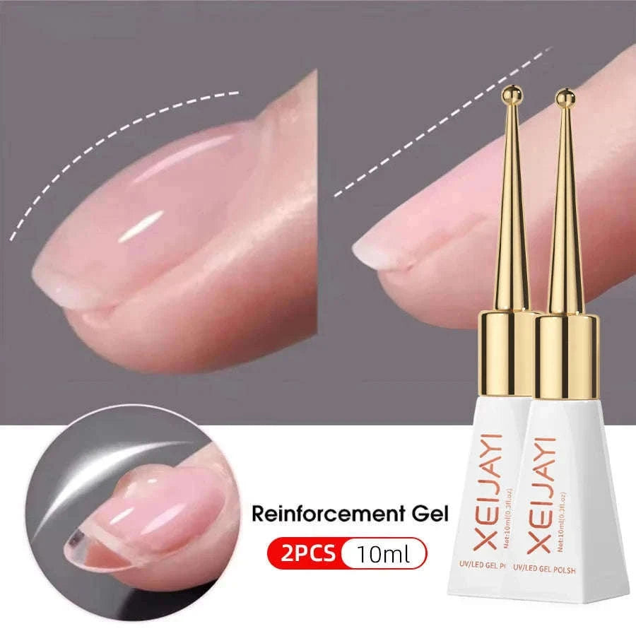 Base Coat & Top Coat Nail Reinforcement Gel for Lasting Shine-2set Base Coat