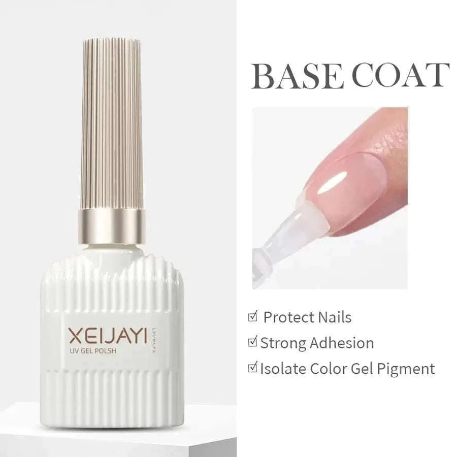 Base Coat & Top Coat Nail Reinforcement Gel for Lasting Shine-2set Base Coat