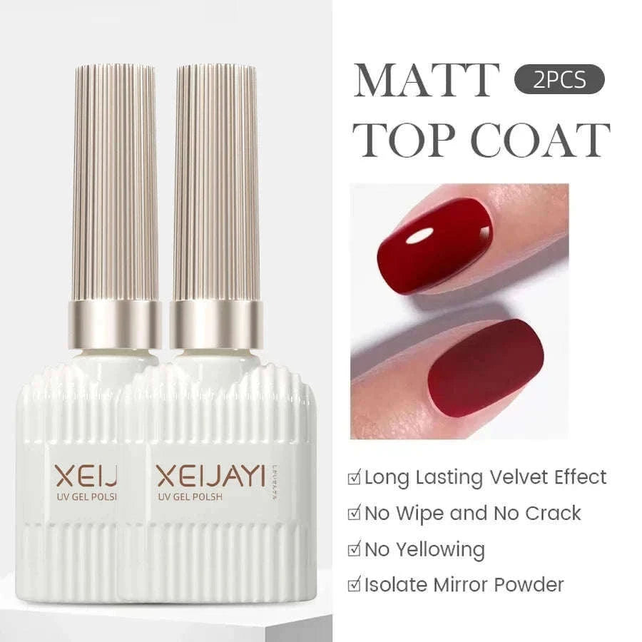 Base Coat & Top Coat Nail Reinforcement Gel for Lasting Shine-2set Base Coat