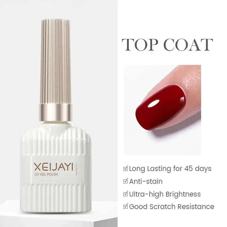 Base Coat & Top Coat Nail Reinforcement Gel for Lasting Shine-2set Base Coat