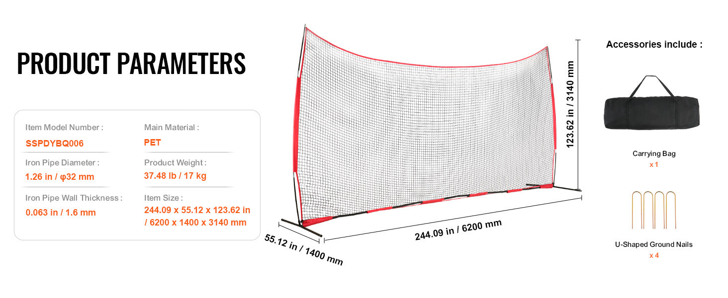 SucceBuy Barricade Backstop NetBall Sport Barrier Netting Portable Practice Equipment with Carry Bag Protect Screen for Training
SucceBuy Barrikád Háttérháló Backstop sportkorlát Hálózat, hordozható gyakorló eszköz táskával, védőképernyő edzéshez