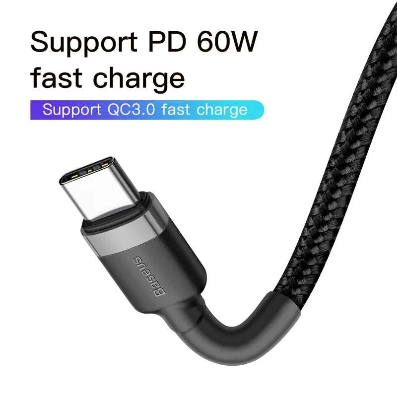 Baseus 100W USB C to USB C Cable for Fast Charging-60W Gray Black / 1m