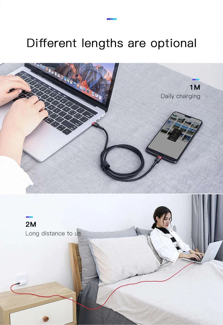 Baseus 100W USB C to USB C Cable for Fast Charging-60W Gray Black / 1m