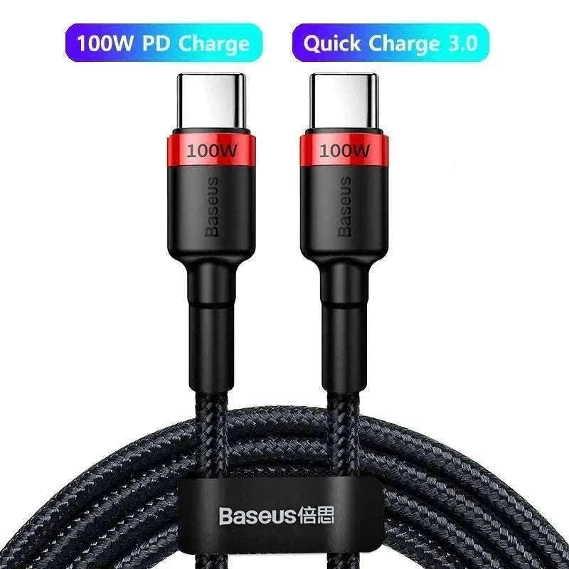Baseus 100W USB-C to USB-C Fast Charging Cable-100W Red Black / 1m