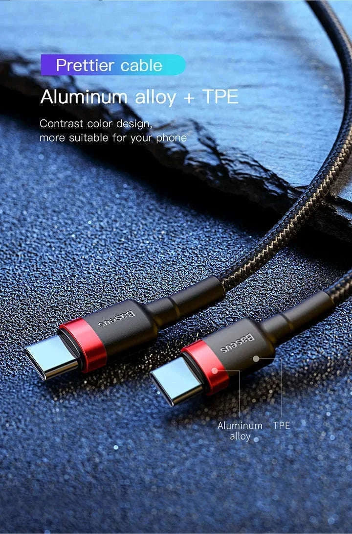 Baseus 100W USB-C to USB-C Fast Charging Cable-100W Red Black / 1m