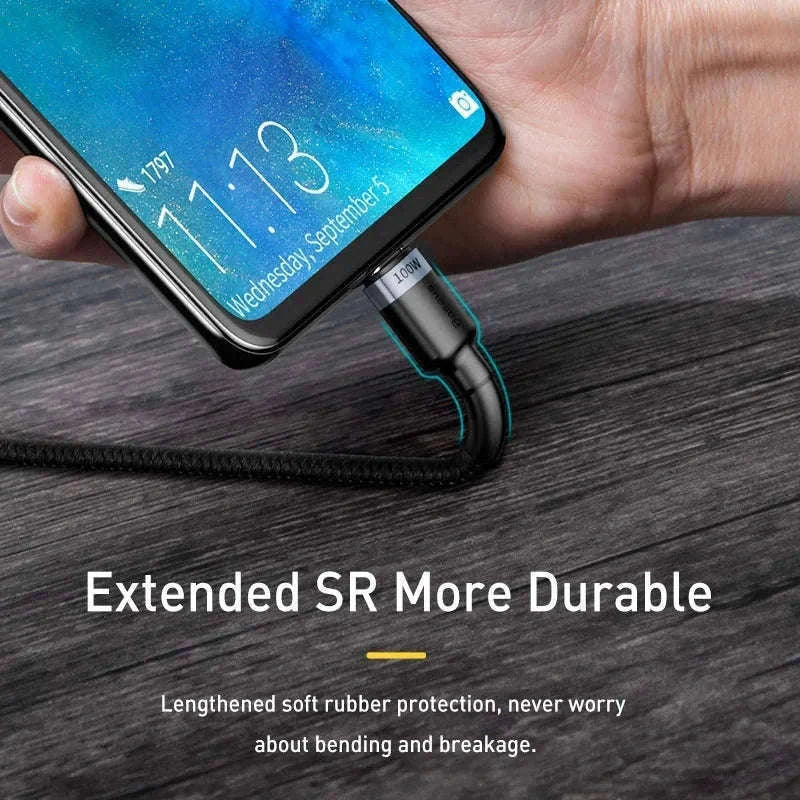 Baseus 100W USB-C to USB-C Fast Charging Cable-100W Red Black / 1m