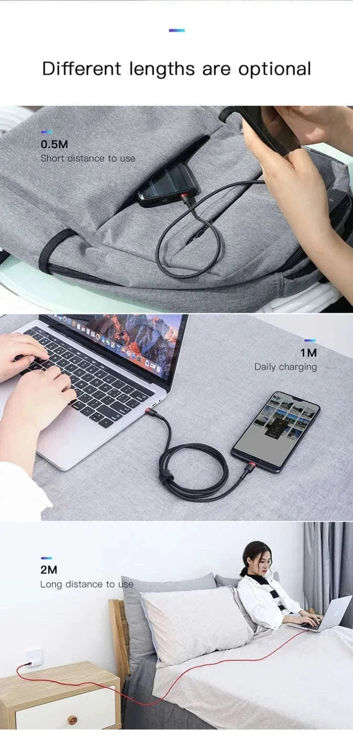 Baseus 100W USB-C to USB-C Fast Charging Cable-100W Red Black / 1m