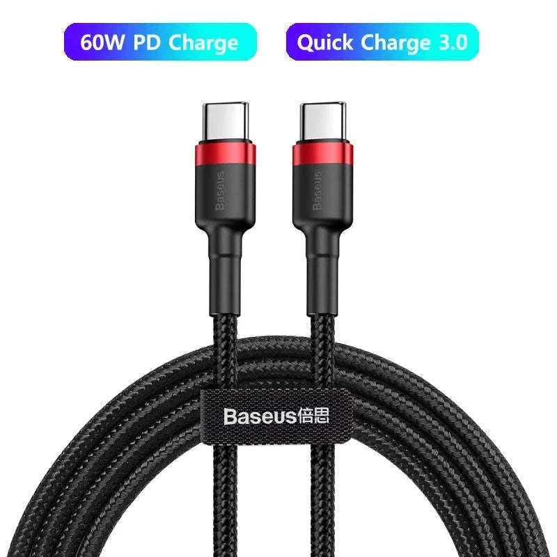 Baseus 100W USB-C to USB-C Fast Charging Cable-100W Red Black / 1m