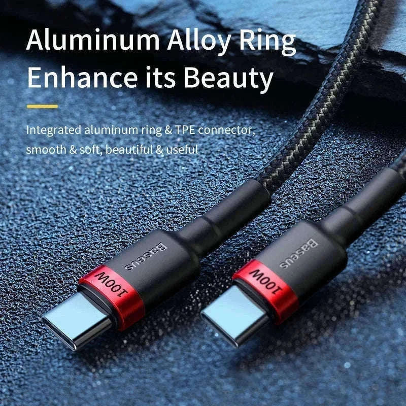 Baseus 100W USB-C to USB-C Fast Charging Cable-100W Red Black / 1m