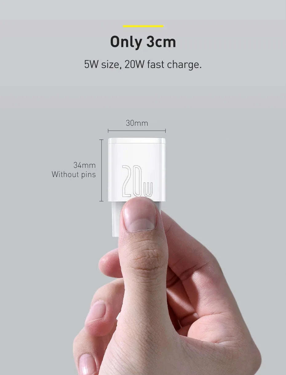 Baseus 20W USB C Charger with PD Fast Charging-20W Mini Black