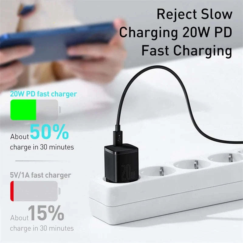 Baseus 20W USB C Charger with PD Fast Charging-20W Mini Black