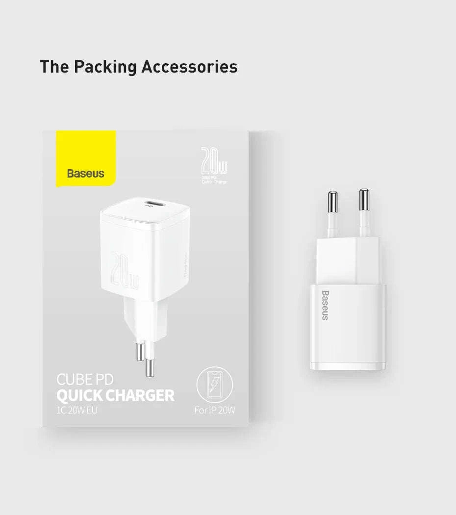 Baseus 20W USB C Charger with PD Fast Charging-20W Mini Black