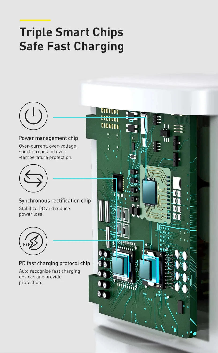 Baseus 20W USB C Charger with PD Fast Charging-20W Mini Black