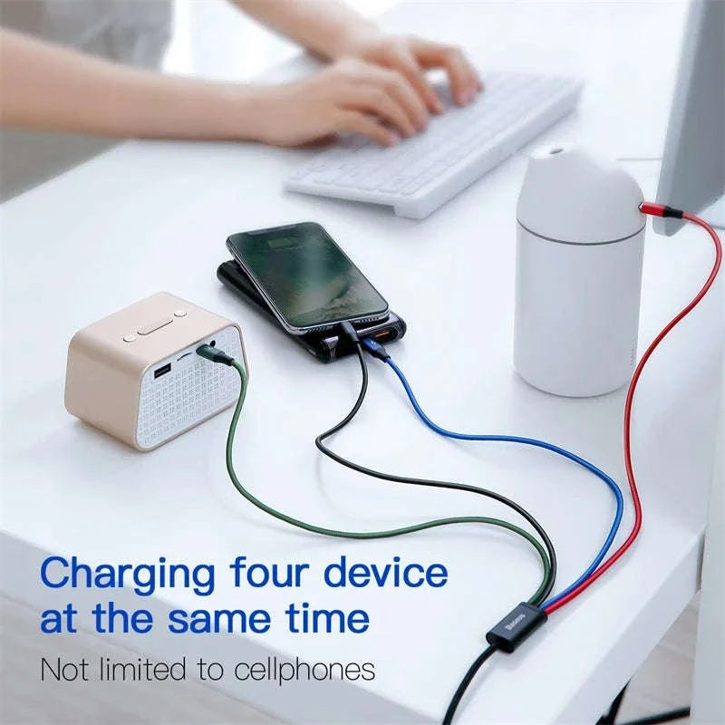 Baseus 3-in-1 USB Charging Cable for Multi‑Device Use-2 iP 120cm