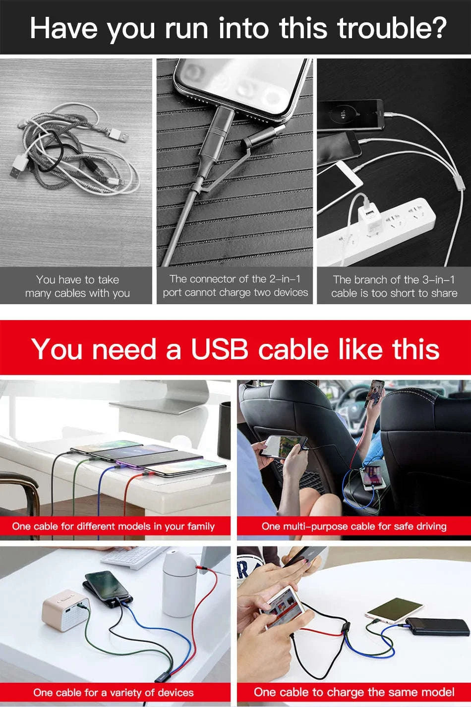 Baseus 3-in-1 USB Charging Cable for Multi‑Device Use-2 iP 120cm