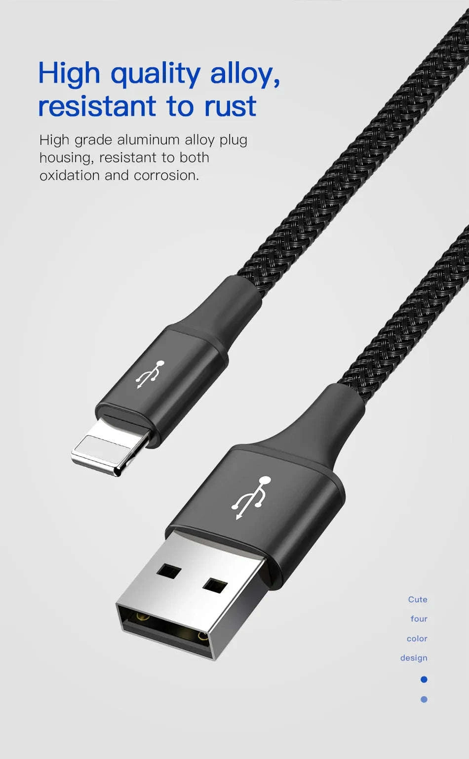 Baseus 3-in-1 USB Charging Cable for Multi‑Device Use-2 iP 120cm
