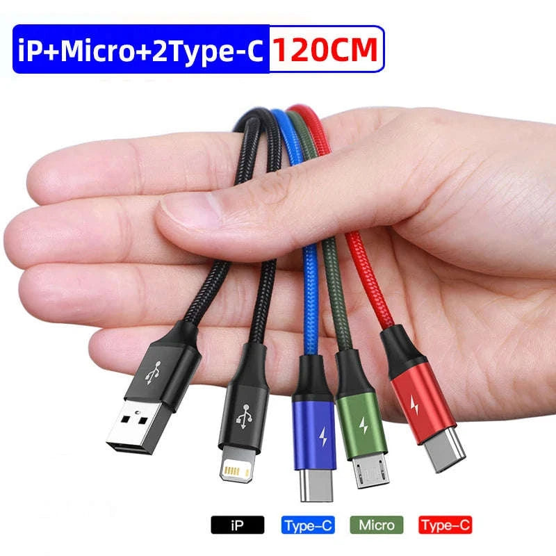 Baseus 3-in-1 USB Charging Cable for Multi‑Device Use-2 iP 120cm