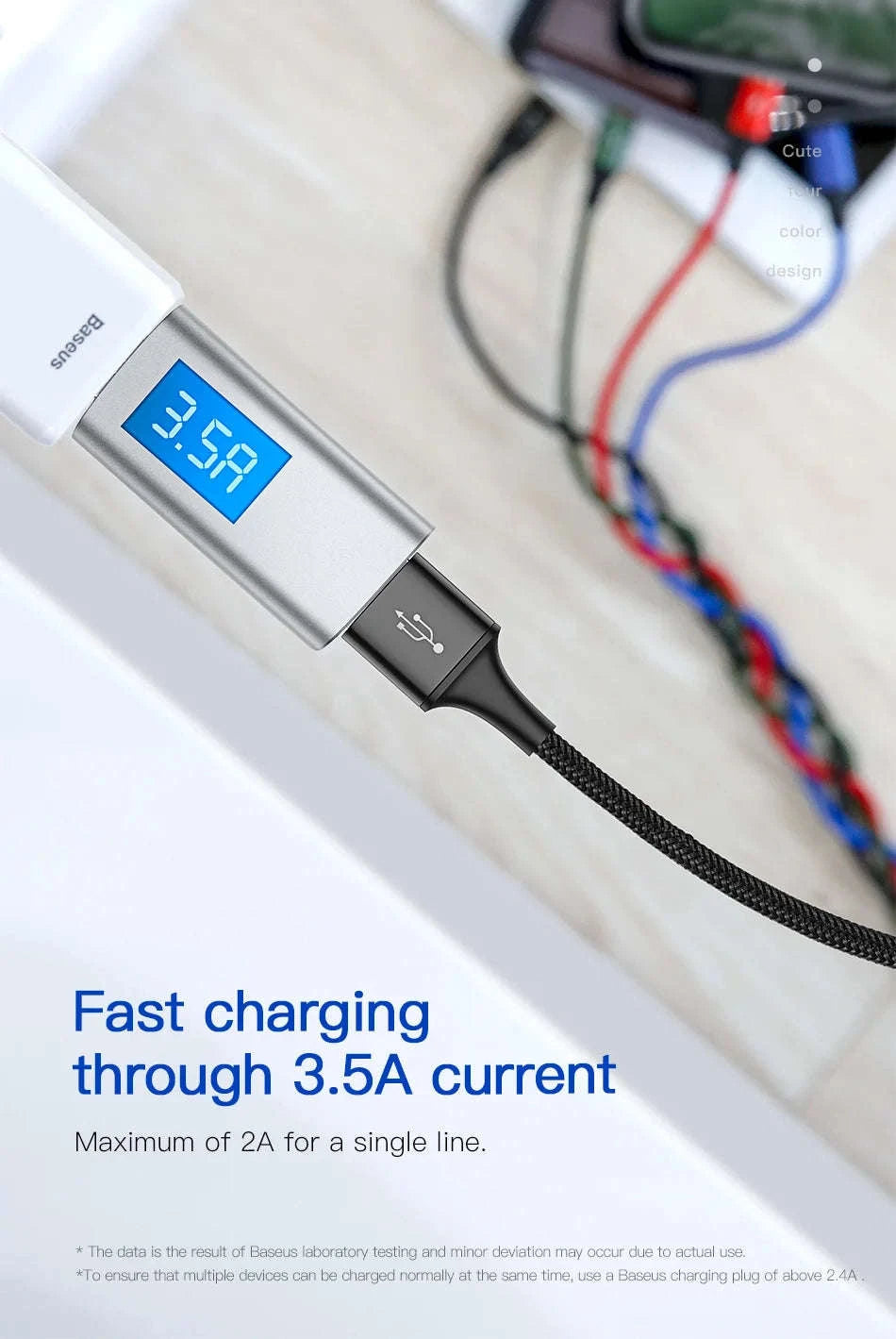 Baseus 3-in-1 USB Charging Cable for Multi‑Device Use-2 iP 120cm