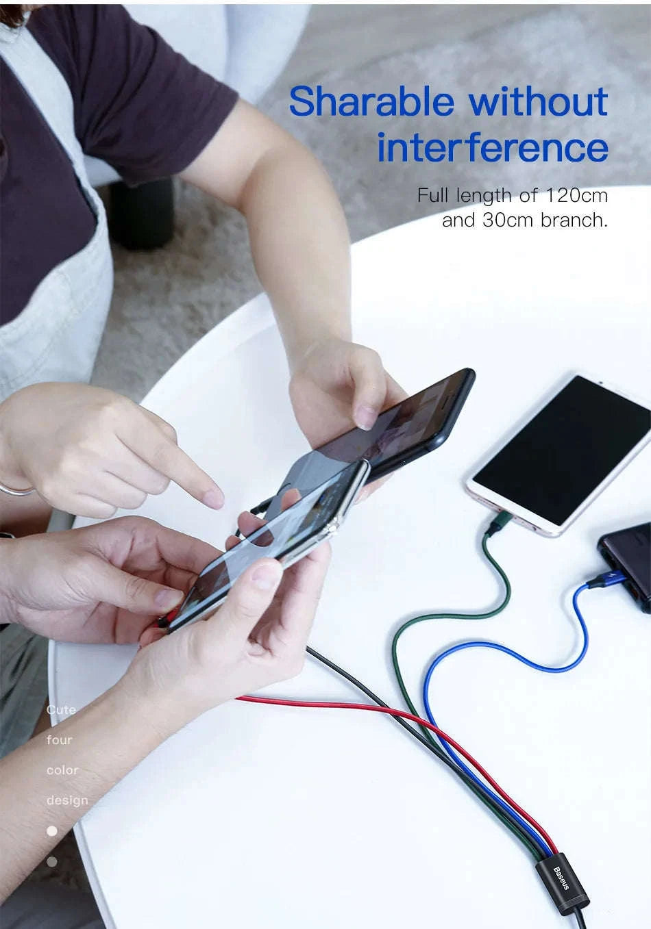 Baseus 3-in-1 USB Charging Cable for Multi‑Device Use-2 iP 120cm