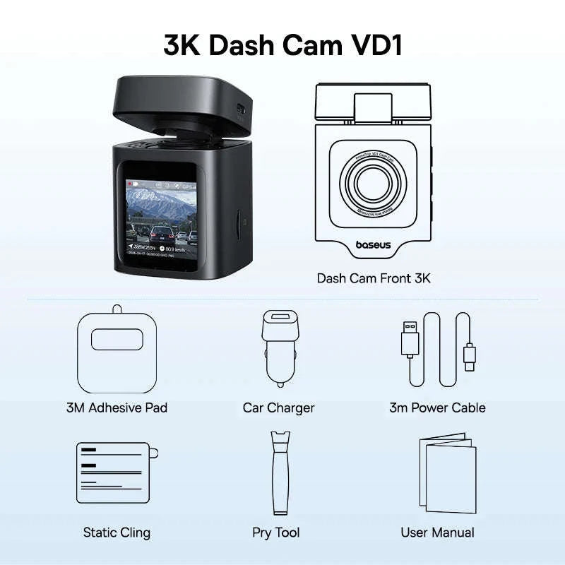 Baseus 3K Dash Cam Front & Rear Camera-Front n Rear n HW / CHINA / None