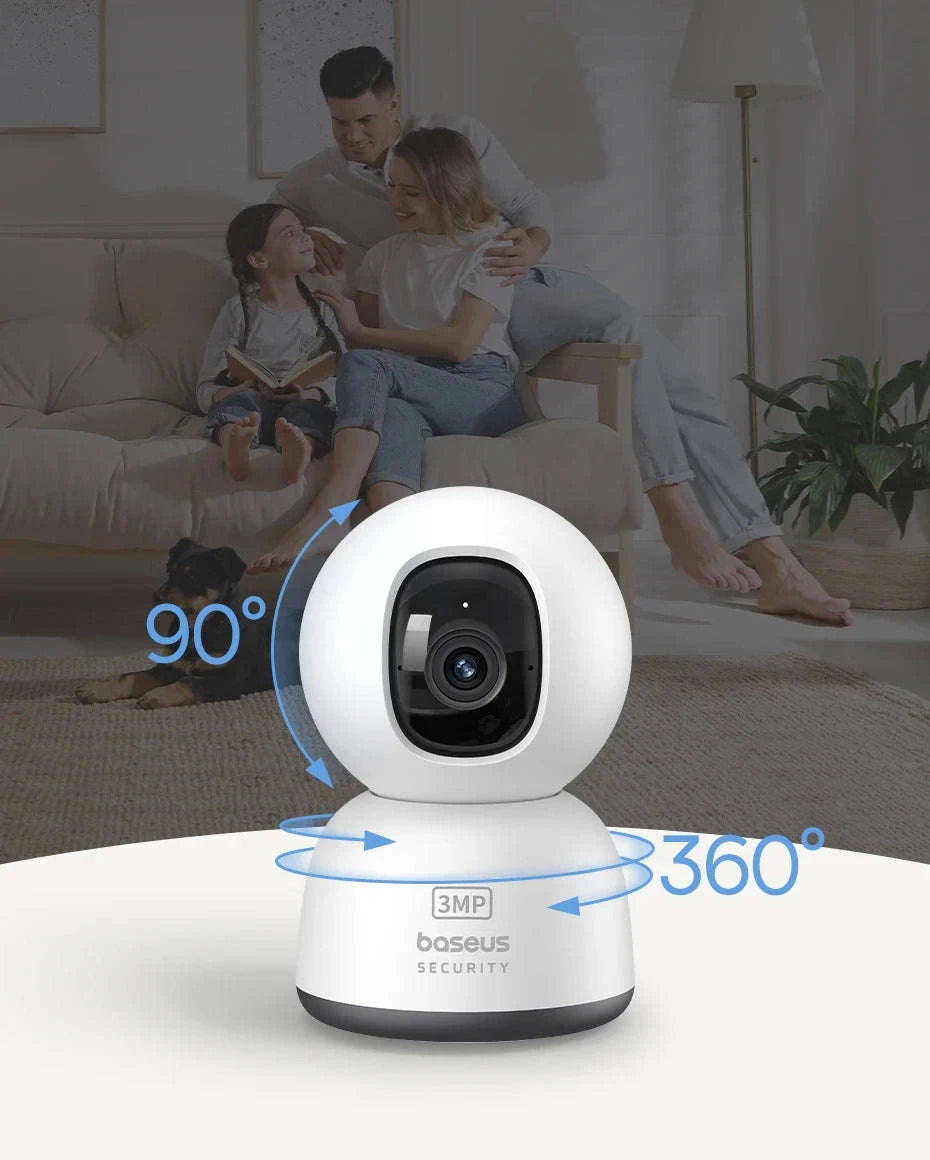 Baseus 3MP 2K Pan & Tilt Home Security Camera-UK Plug