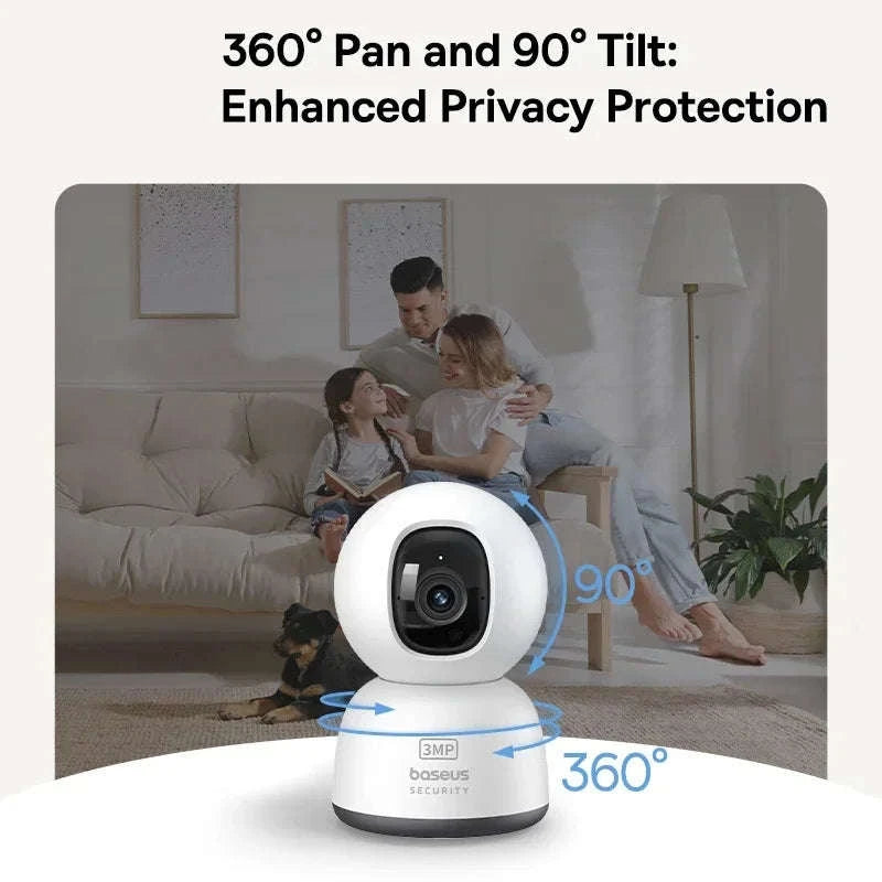 Baseus 3MP 2K Pan & Tilt Home Security Camera-UK Plug