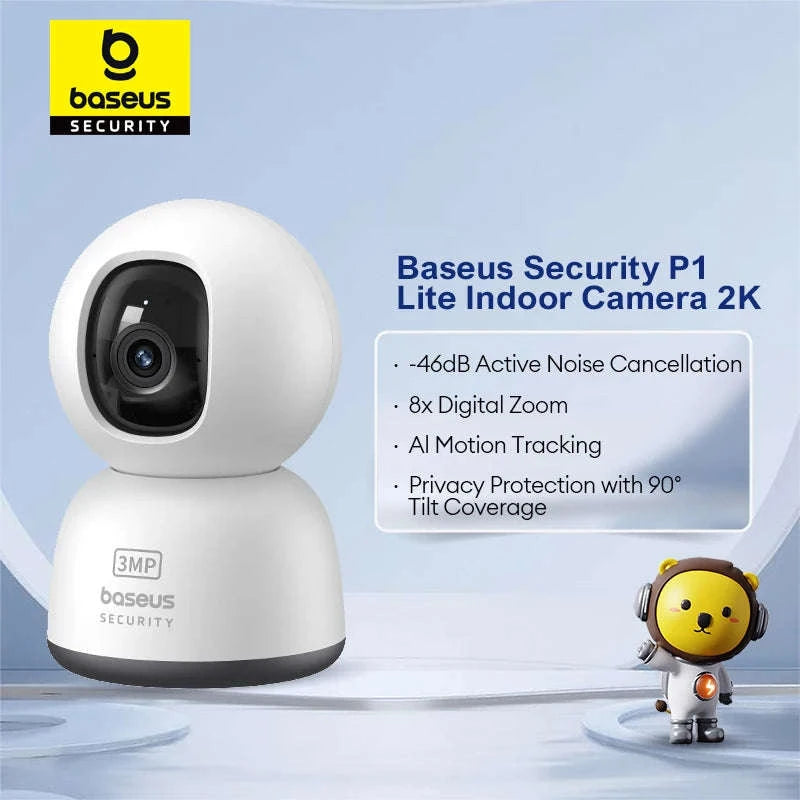 Baseus 3MP 2K Pan & Tilt Home Security Camera-UK Plug