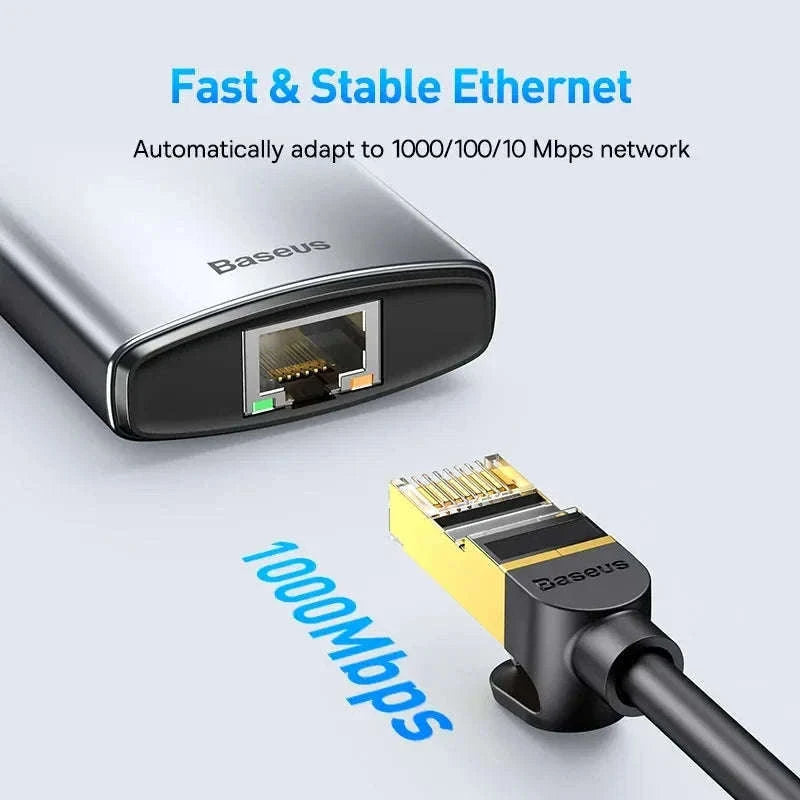 Baseus 4K 60Hz USB-C Hub with Ethernet and 100W PD-8-in-1 Hub