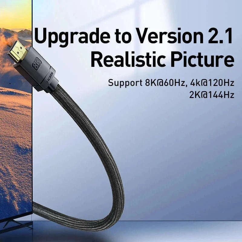 Baseus 8K HDMI Cable for Sharp, Smooth Display Performance-4K HD Cable / 2m